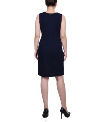 Petite Two Piece Novelty Knit and Lace Dress Set