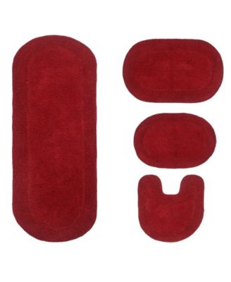 Double Ruffle 4-Pc. Bath Rug Set with Contour
