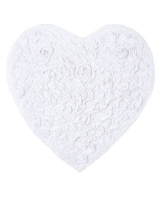Bell Flower Heart Bath Rug, 25" x 25"