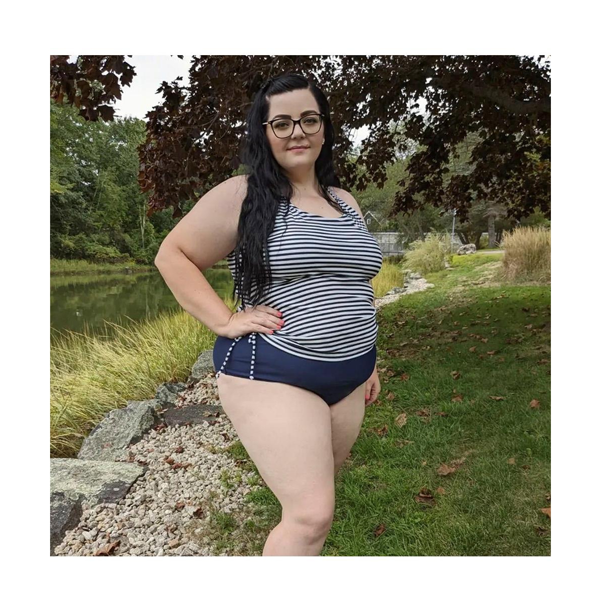 Calypsa Plus Size Maya Tankini Swim Top With Removable Cups