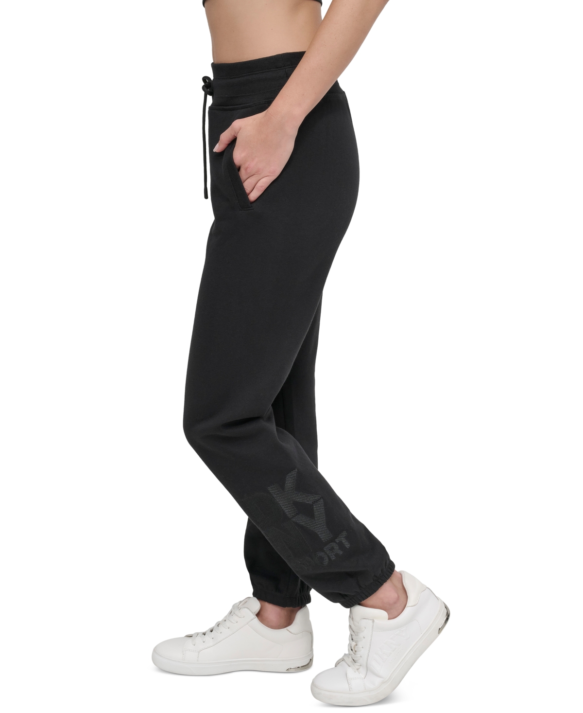 Dkny Sport Women's Embroidered-Logo Joggers -black