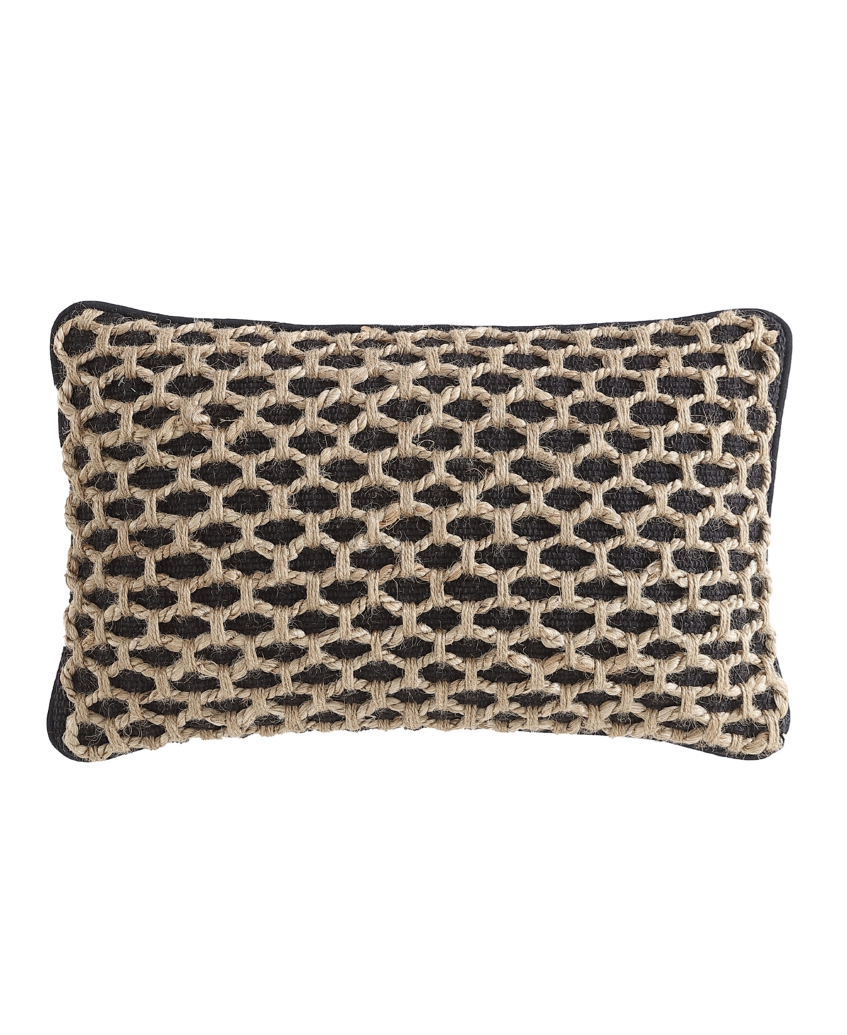 Boho Living Jada Jute Decorative Pillow, 12" X 20" In Black