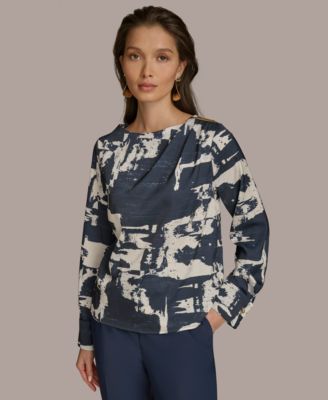 Donna Karan New York - Women's Printed Long Sleeve Blouse