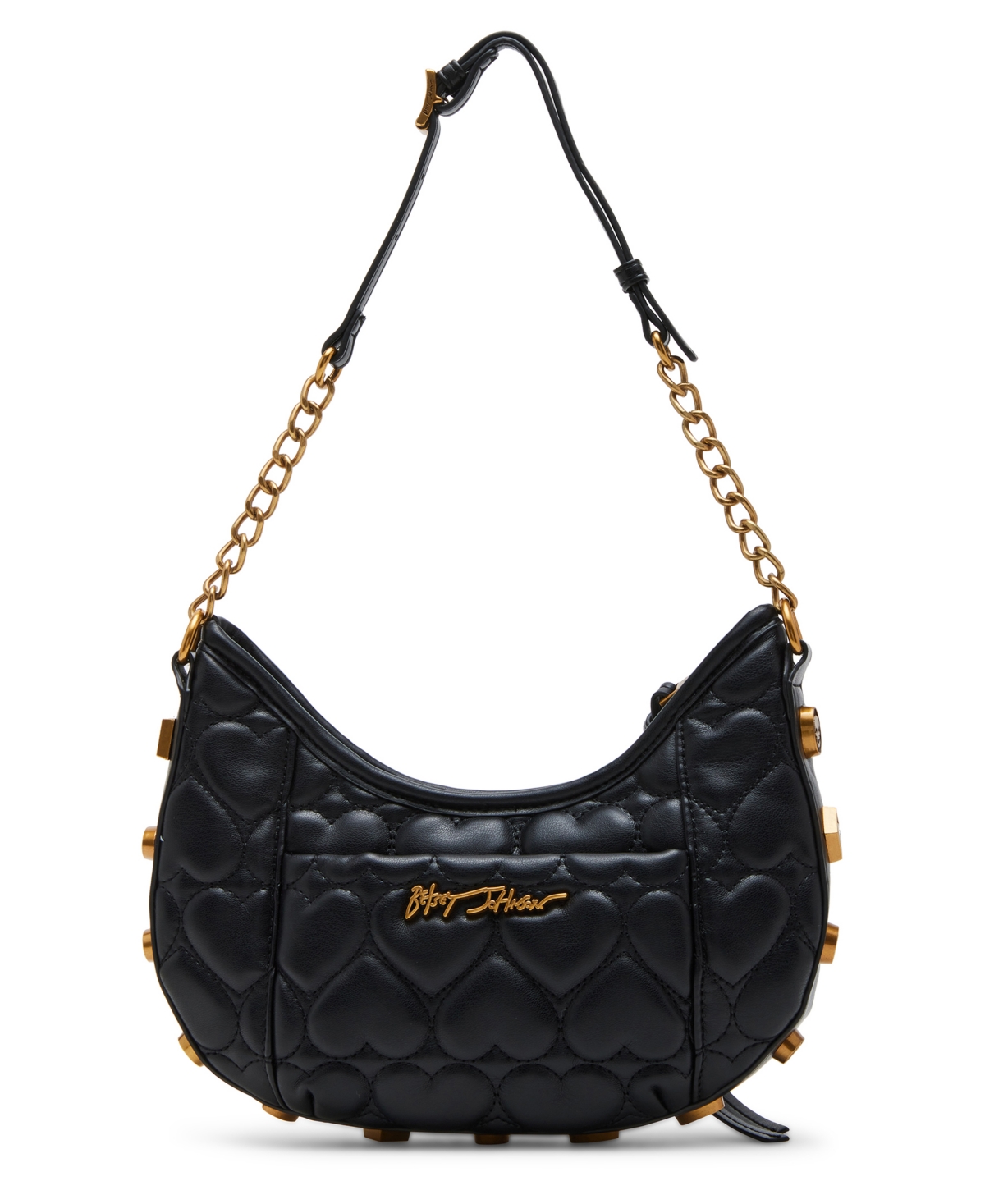 Betsey Johnson Icon Stud Heart Shoulder Bag