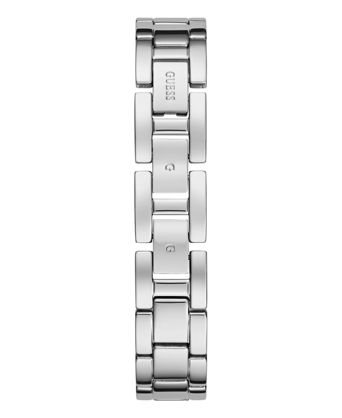 Guess Women's Analog Silver Tone Stainless Steel And Pink Silicone Interchangeable Strap Watch, 32mm In Silver Tone