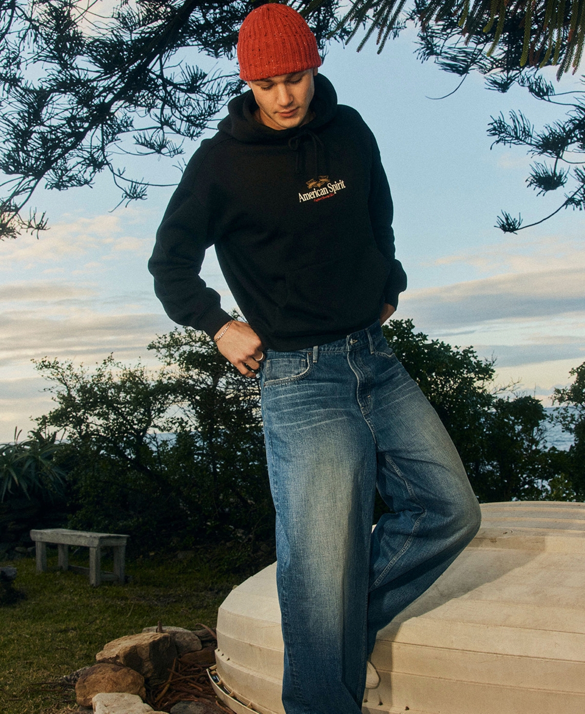 Cotton On Men's Box Fit Graphic Hoodie -American Spirit