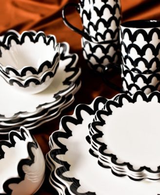 Arabesque Trim Scallop Salad Plates 4-Pc. Set, Service For 4