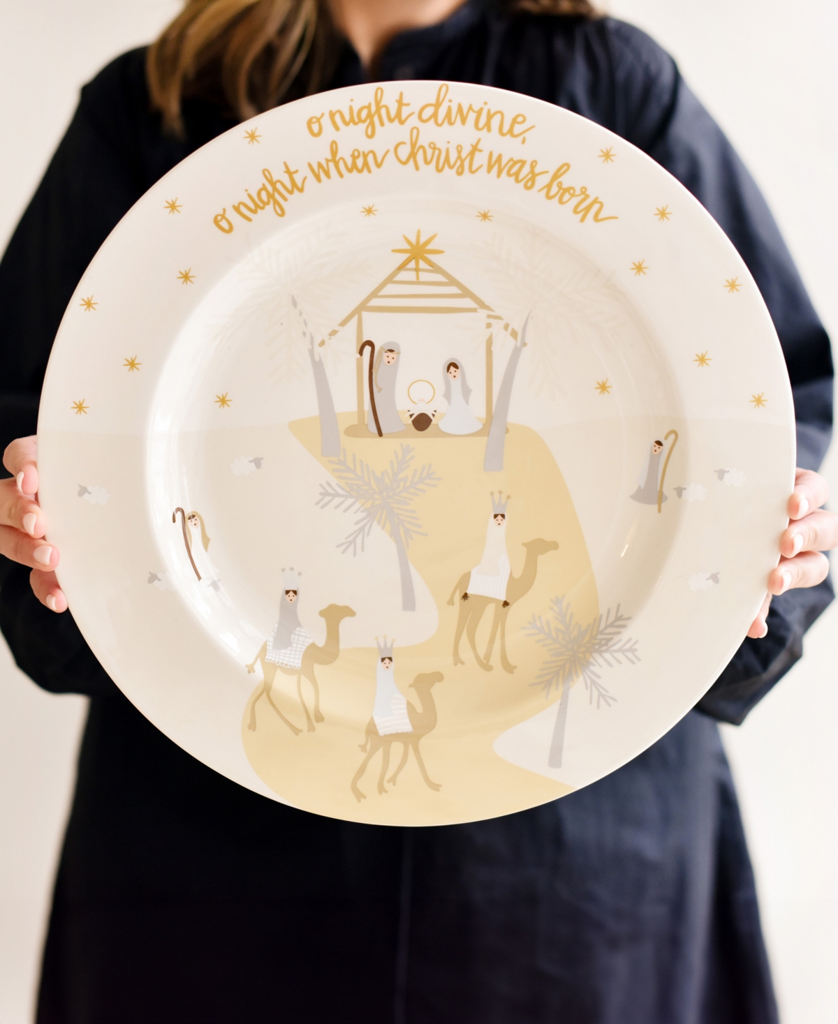 Coton Colors O Holy Night Round Platter In White