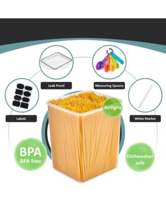 4 Pack Airtight (5qt/170oz) Food Storage Containers with Lids, Labels & Marker -Store Baking Supplies, Sugar, Flour, Rice and More -BPA Free