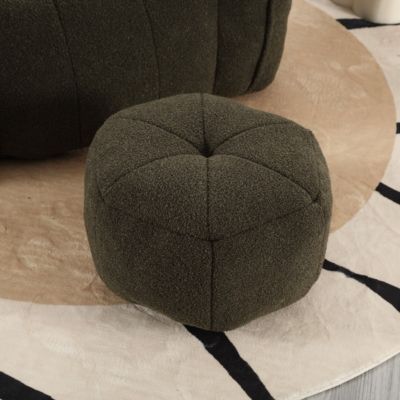 2 PC chenille fabric Soft Bean Bag Chair with Footstool