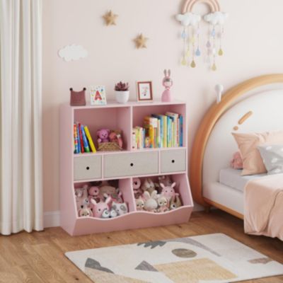 Kids Toy Storage Organizer, Kids Bookshelf with 2 Bookshelfs
