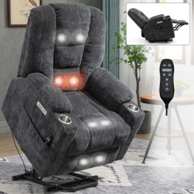 Large Power Lift Chair Recliner with Massage and Heat for Elderly