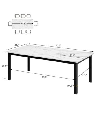 70.9 Inch Long Dining Table for 6-8 People