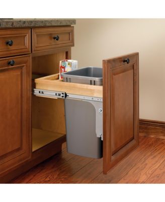 Pullout Top Mount Trash Can 35 qt., Silver, 4WCTM-1816DM-1