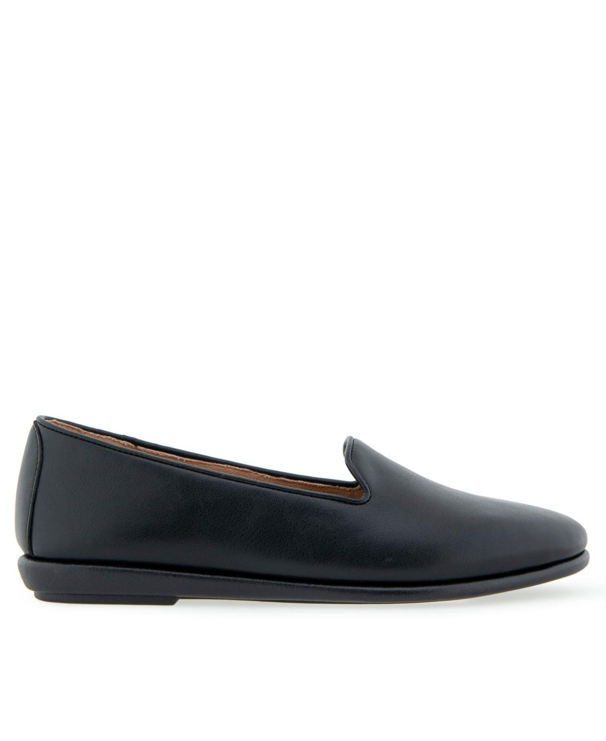 Aerosoles Women's Betunia Closed Toe Flats - Black Smooth Faux Leather - Polyurethane