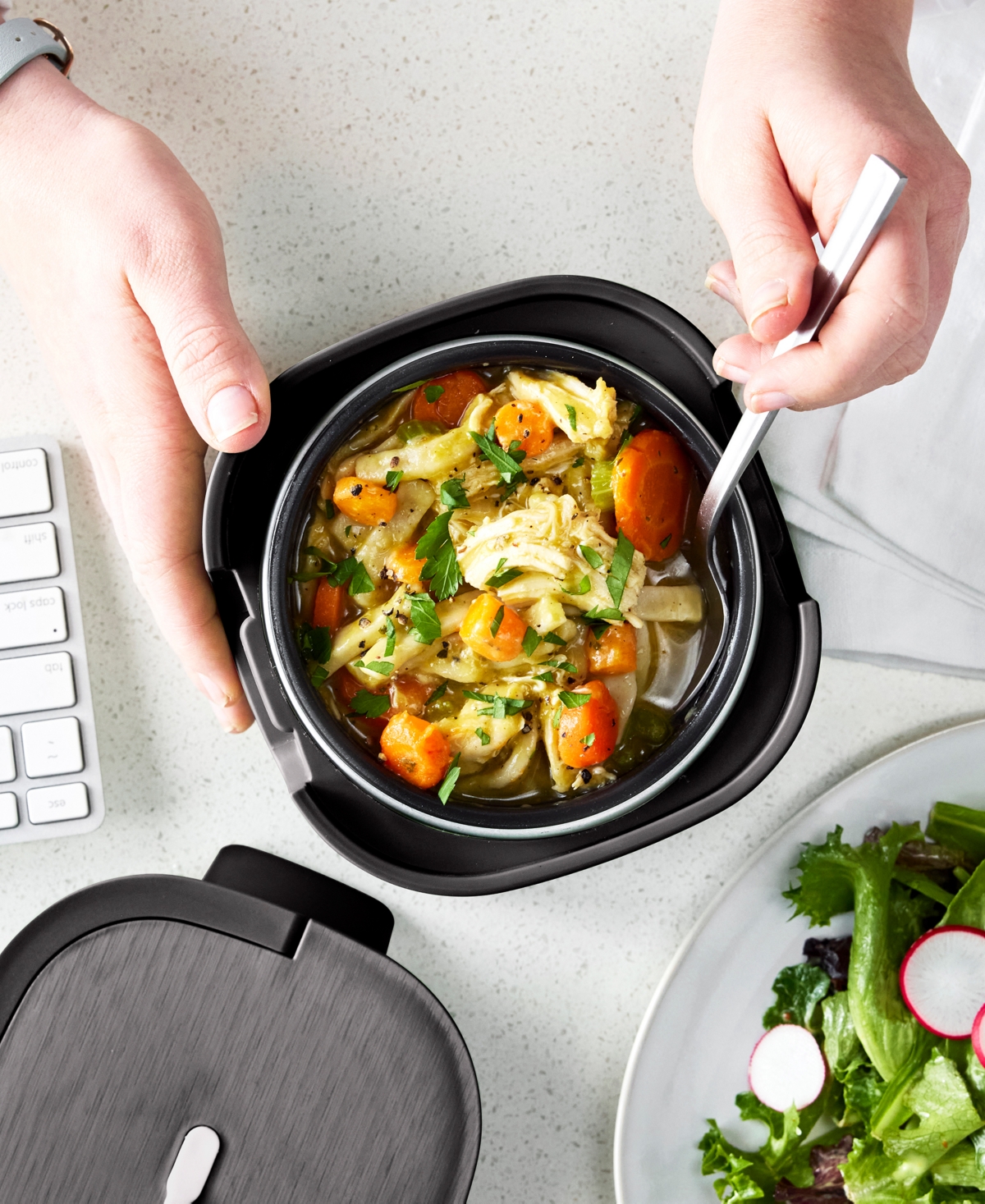 Greenlife 20 oz Healthy Electric Lunch Box In Graphite