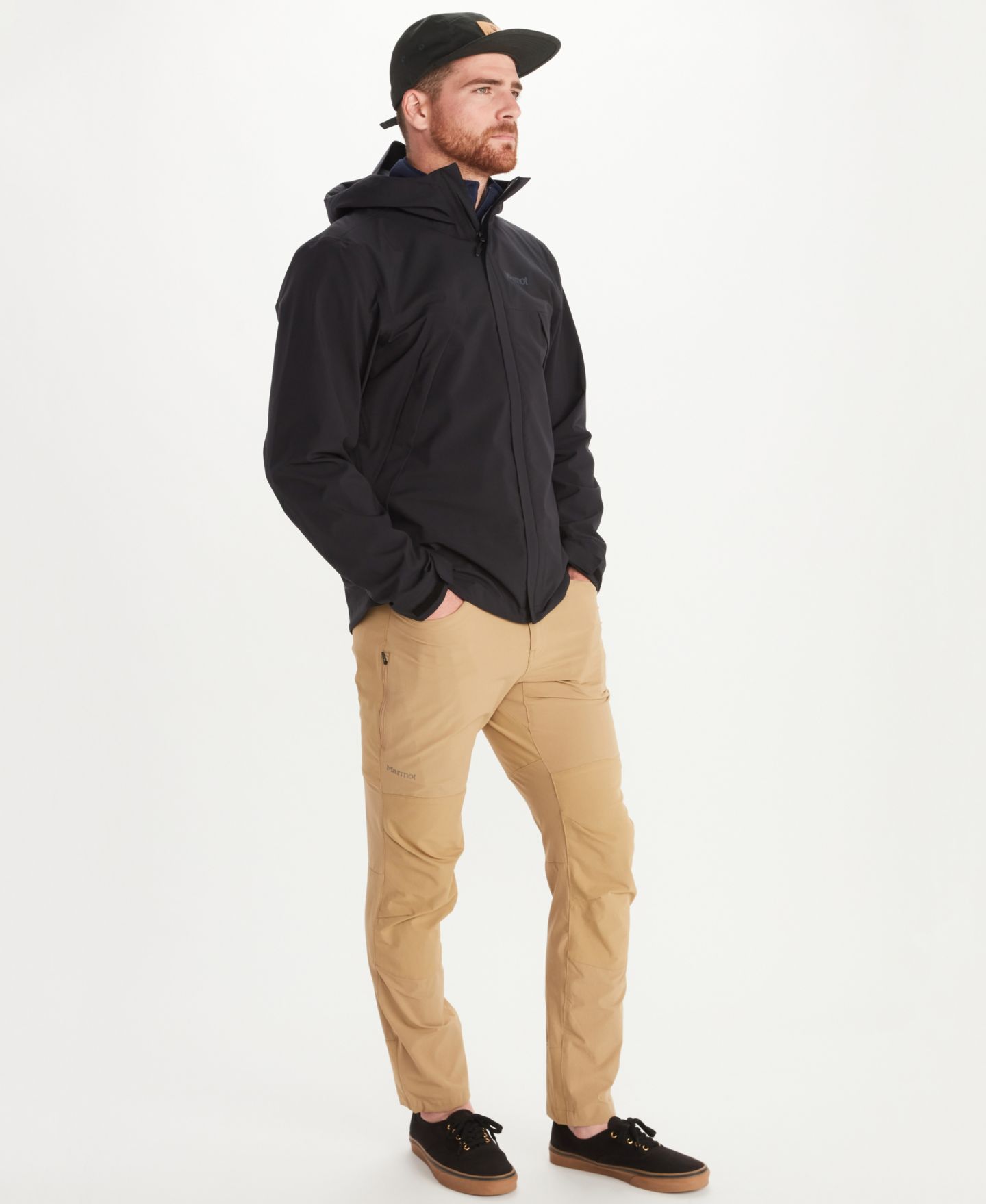 Мужская куртка Marmot PreCip Eco Pro, цвет: Чёрный — фото 4