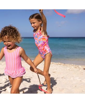 Big Girls Blooming Sunset Sustainable X Back Swimsuit