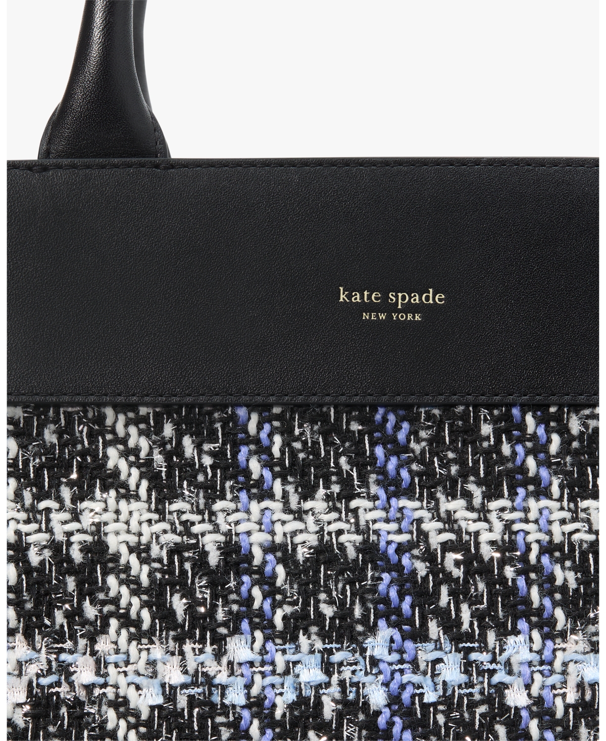 Kate Spade New York Deco Plaid Tweed Satchel Bag - Black Multi