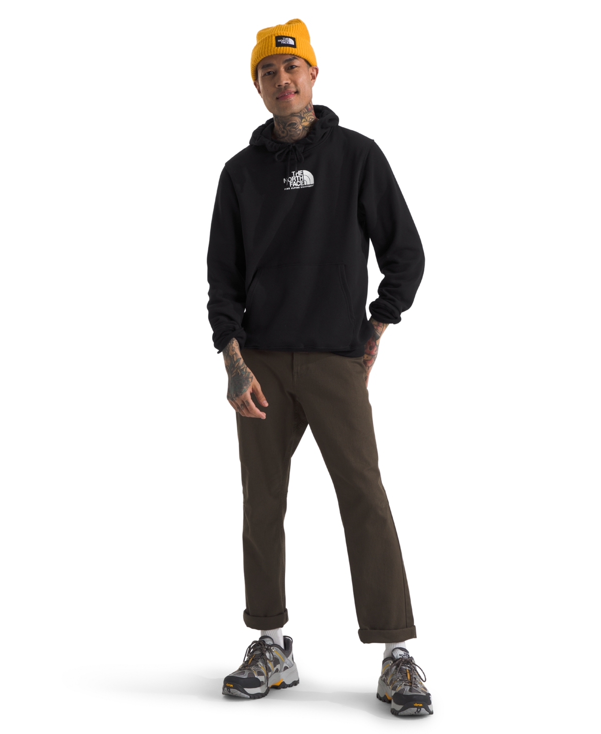 Shop The North Face Men's Fine Alpine Hooded Sweatshirt In Tnf Black,white