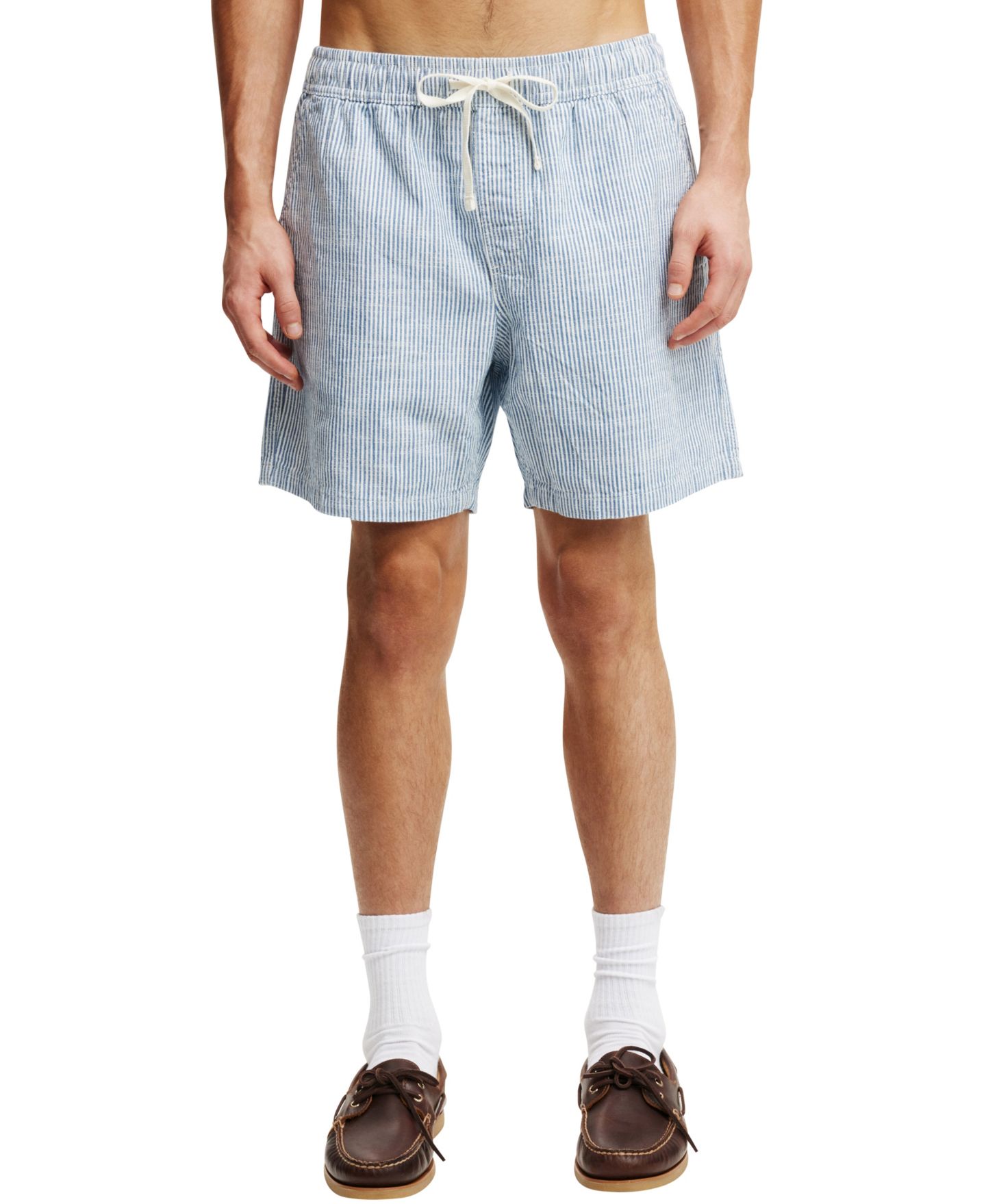 Мужские шорты COTTON ON Easy Short, цвет: Синий / Полосатый — фото 1