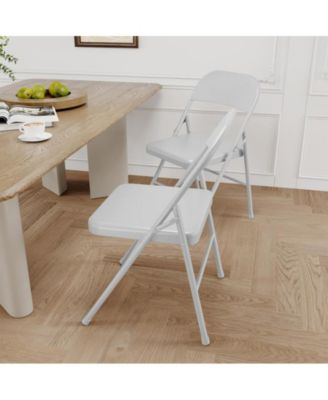 Foldable Dining Chairs Set of 4 – Metal Frame, 350 lb Capacity, Portable Orange Seats for Home, Office & Events.