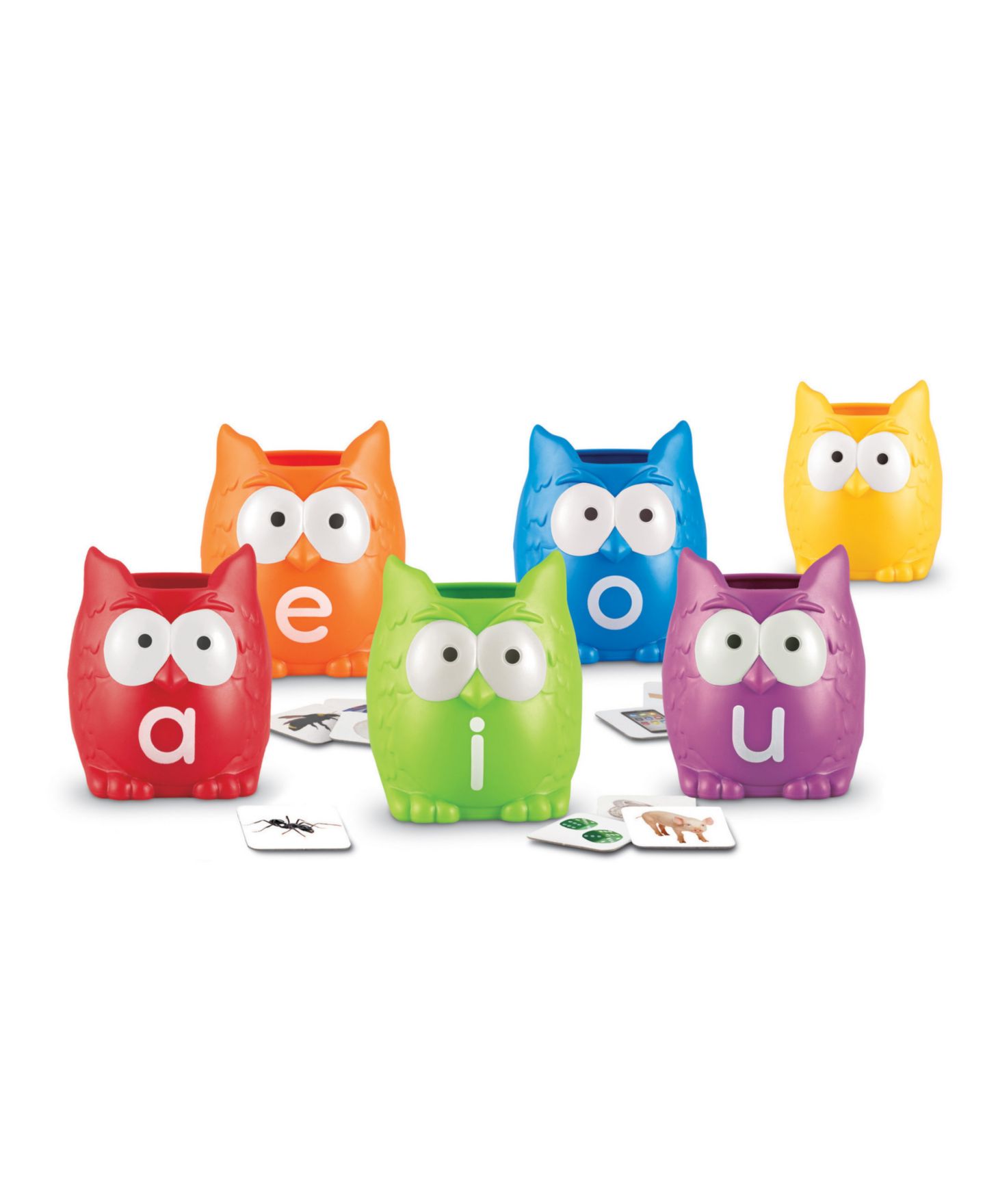 Детские игрушки Learning Resources Vowel Owls Long and Short Vowels 100-Piece Set, Ages 5+ — фото 1