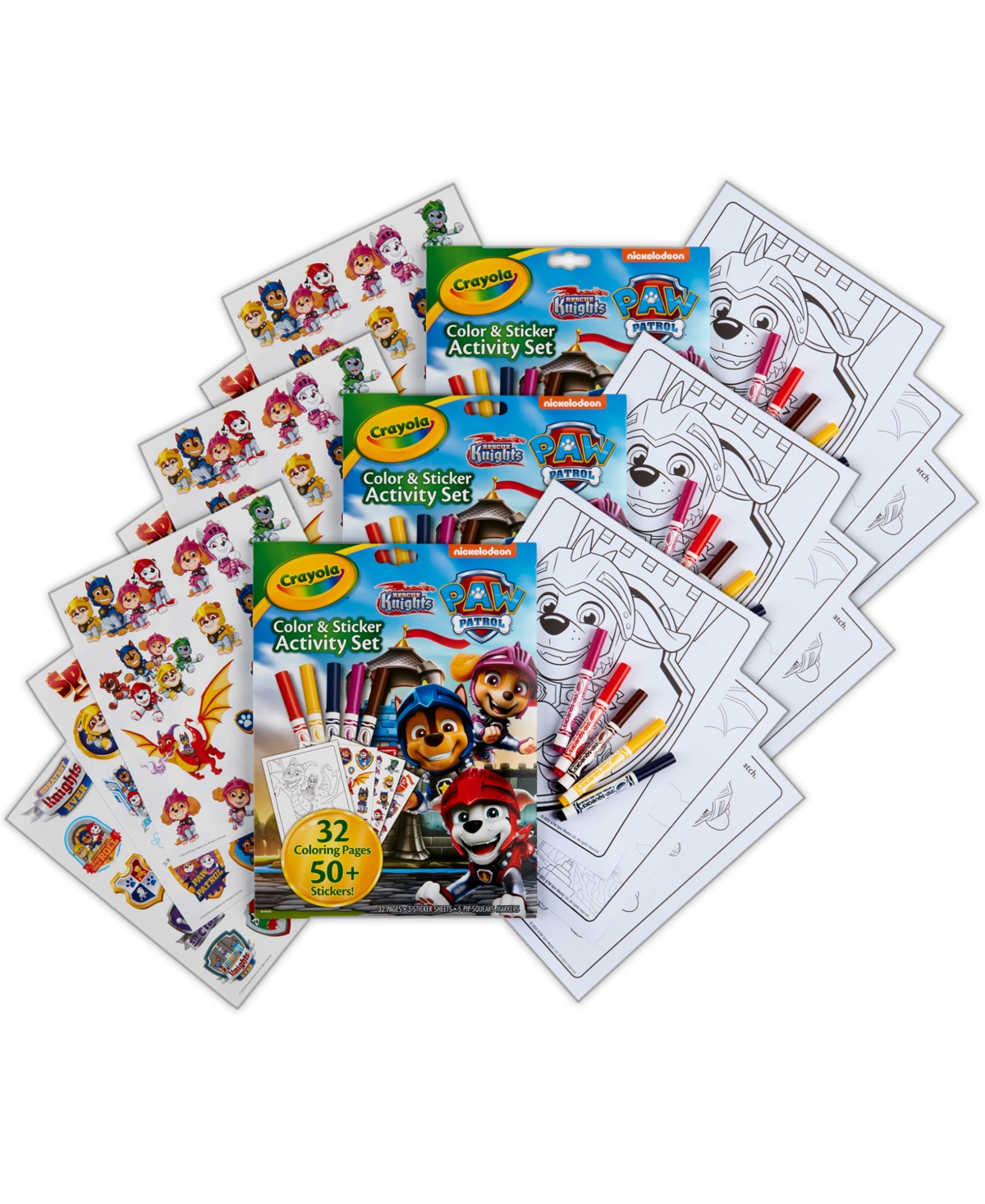 Paw Patrol Color Sticker Activity Set, Pack of 3 - Assorted