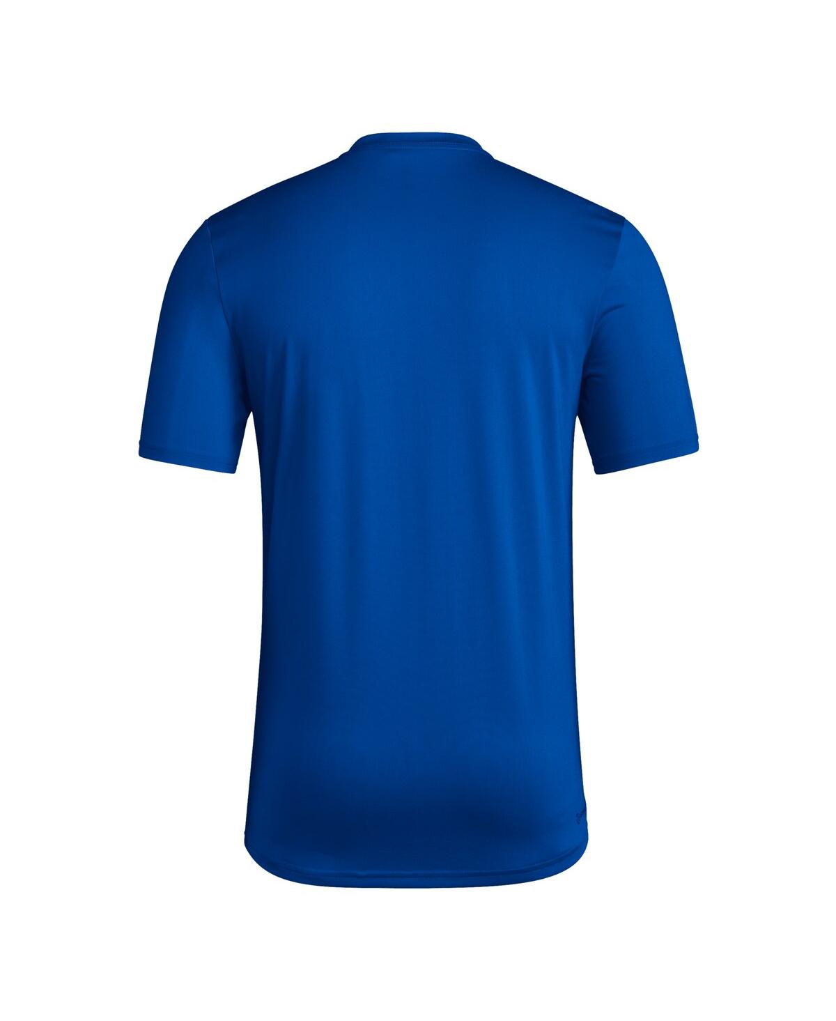 Adidas Originals Men's Royal Kansas Jayhawks Locker On-court In The Fade Pregame Aeroready T-shirt In Royal