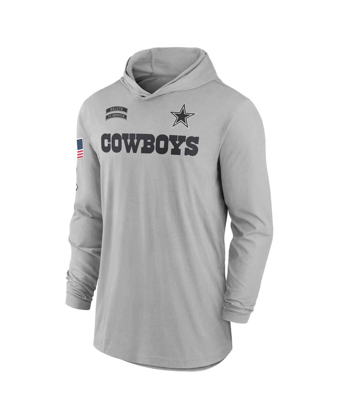 Nike Men's Gray Dallas Cowboys 2024 Salute To Service Lightweight Performance Long Sleeve Hooded T-shirt In Gray