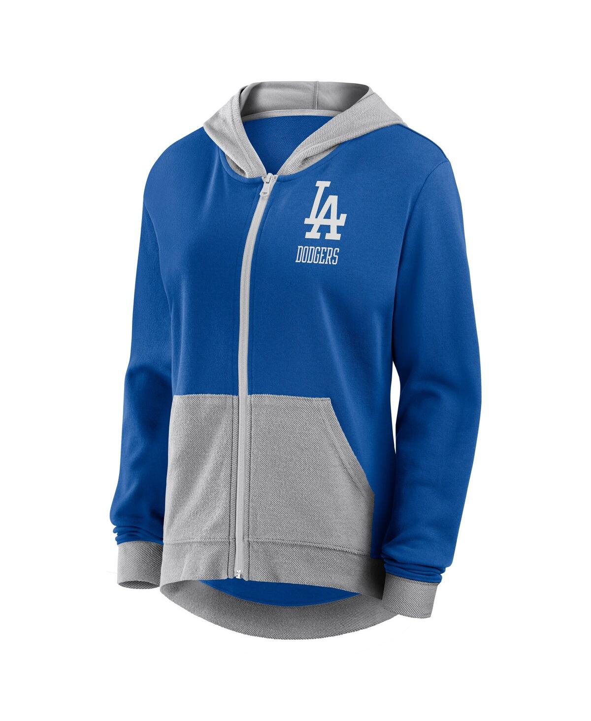 Fanatics Women's Royal Los Angeles Dodgers Hit It French Terry Full-zip Hoodie In Royal