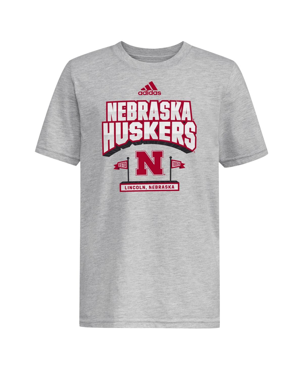 Adidas Men'sNebraska Huskers Stake Our Claim T-Shirt - Gray