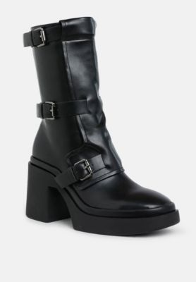 Womens Syrah Chunky Biker Boots