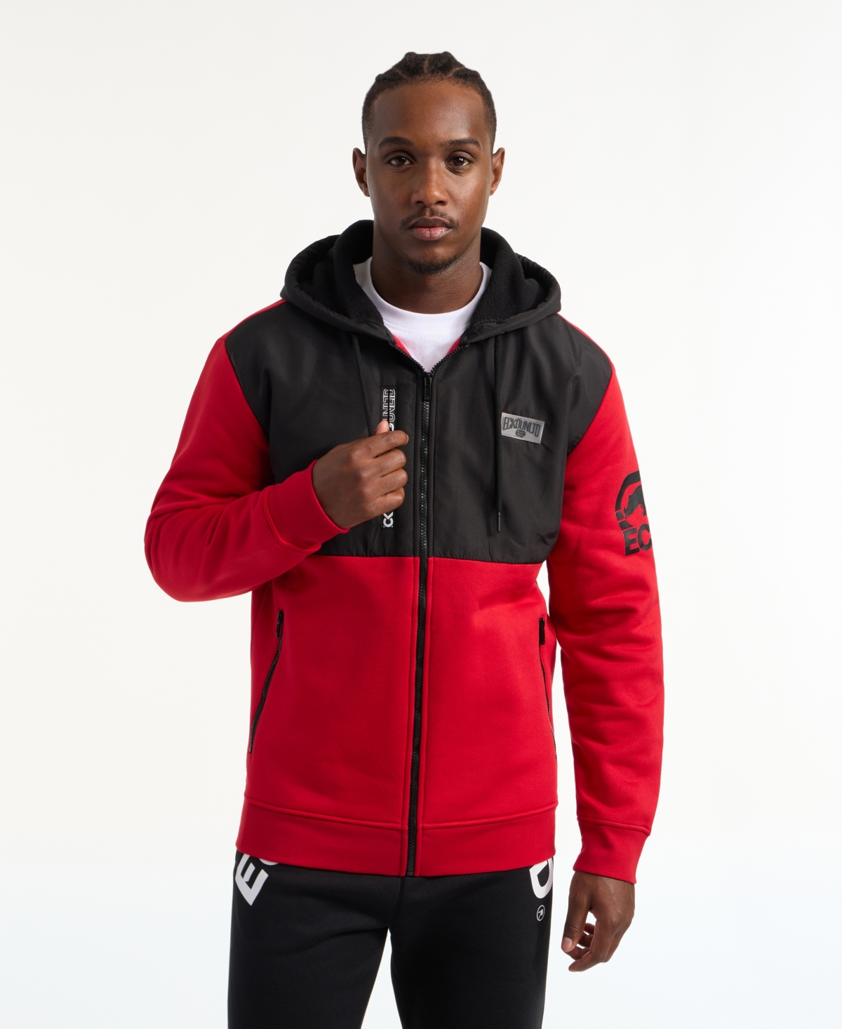 Ecko Unltd Men's Chisel Zip Up Hoodie In True Red