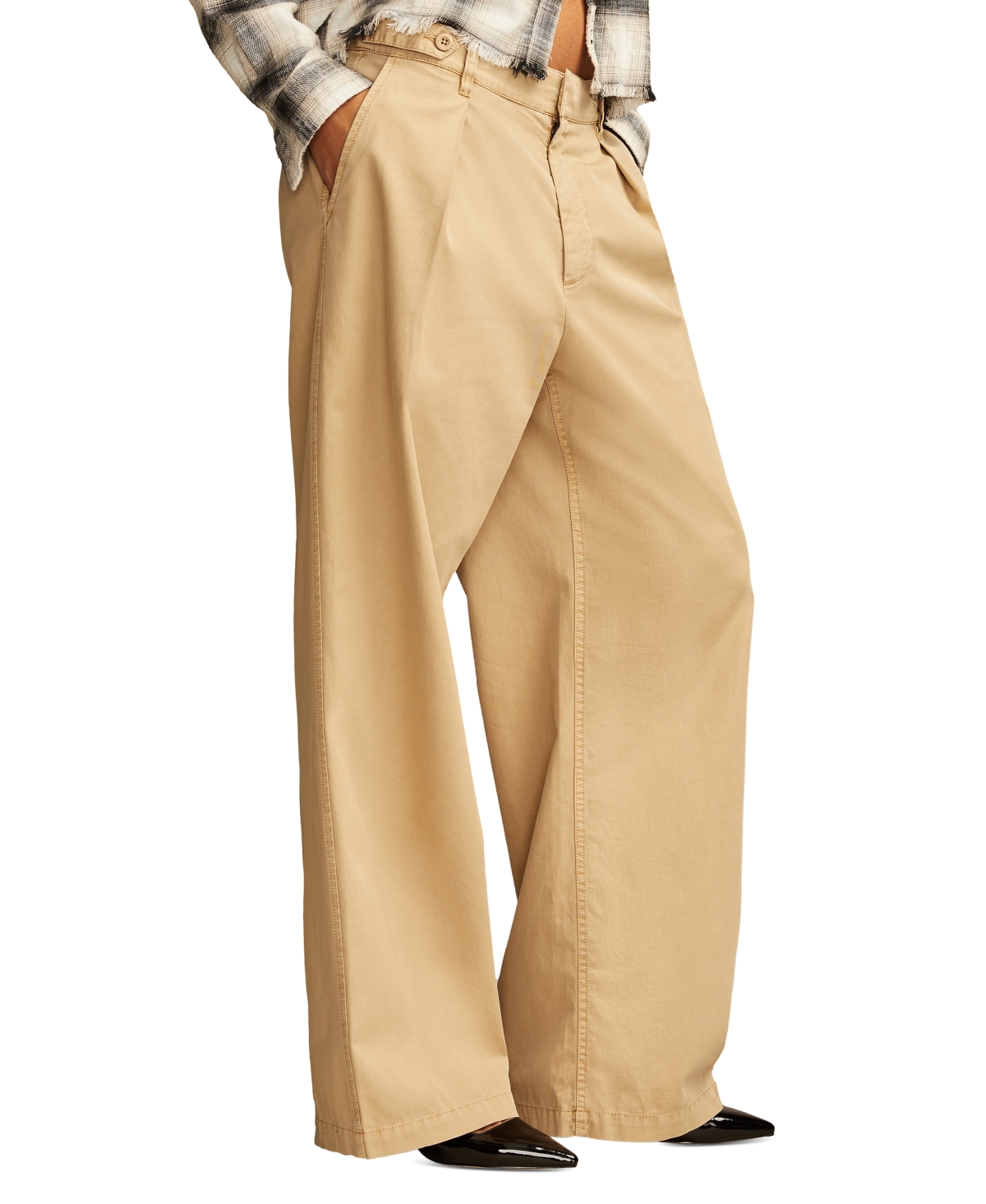 LUCKY BRAND WOMEN'S WIDE-LEG PLEATED-WAIST PANTS 
