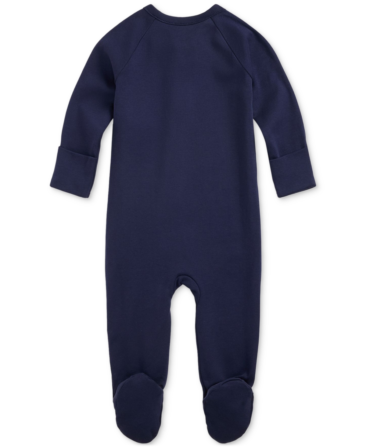 Polo Ralph Lauren Baby Cotton Interlock Footed Coverall In Navy