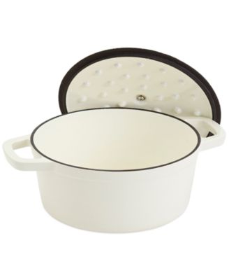 Smith and Clark - White 5-Quart Enameled Cast Iron Dutch Oven