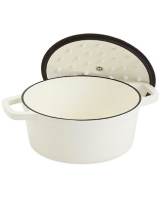 Smith & Clark 5-Quart Enameled Cast Iron Dutch Oven Round Pot With Lid White