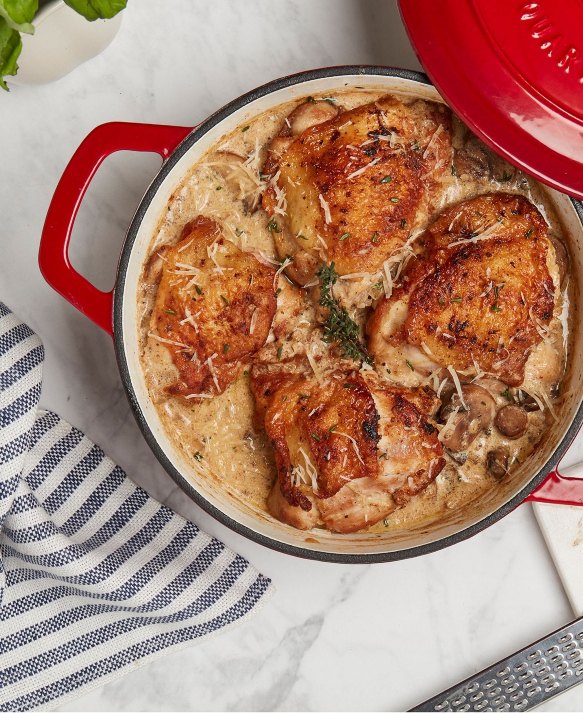 Smith And Clark Blue Gradient 5-quart Enameled Cast Iron Dutch Oven In Red