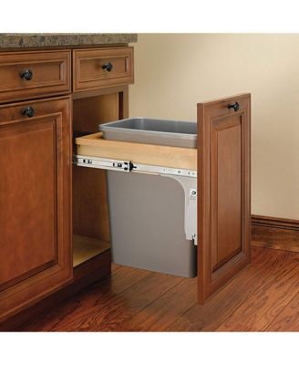 Pullout Top Mount Trash Can 35 qt., Silver, 4WCTM-1516DM-1