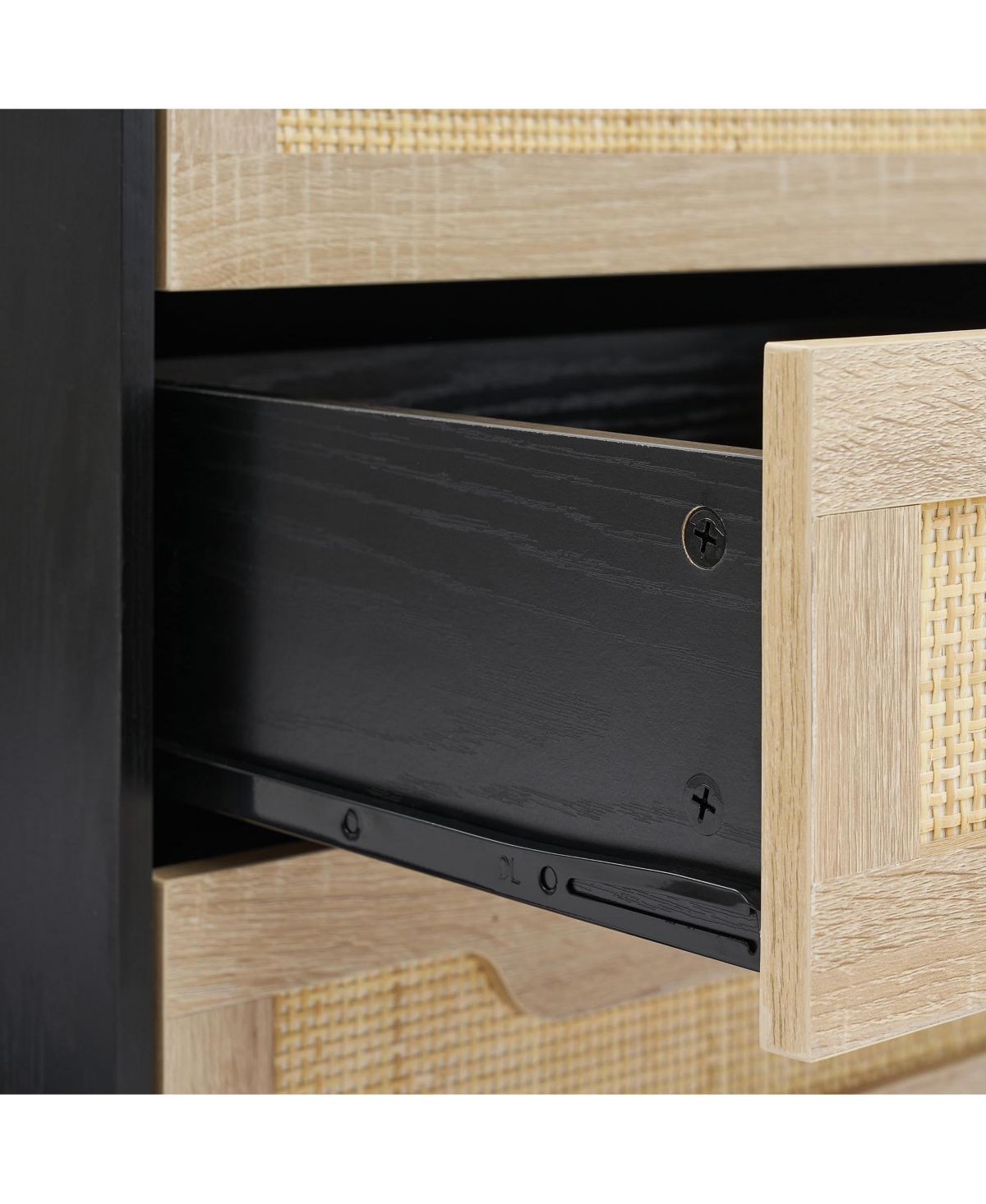 gaomon Nightstand Set of 2, Rattan End Table, Nightstands with 3 Natural Rattan Drawers