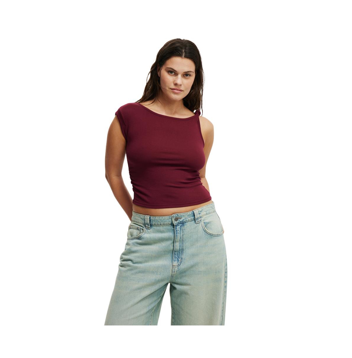 Cotton On Women's Marlow Knot Shoulder Short Sleeve Top