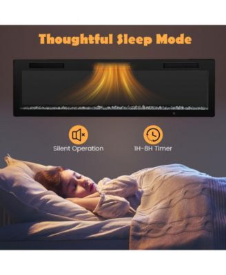 Electric Fireplace 60 Inches Recessed and Wall Mounted for 2' x 6' Stud