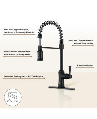 Single-Handle Spring Pull-Down Kitchen Faucet Single Hole Faucet 1.8 GPM