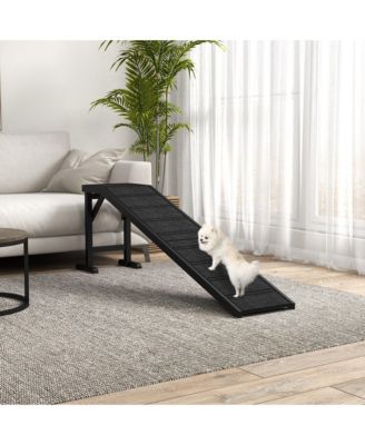 Dog Ramp w/ Non-Slip Carpet and Top Platform, 74" x 16" x 25",