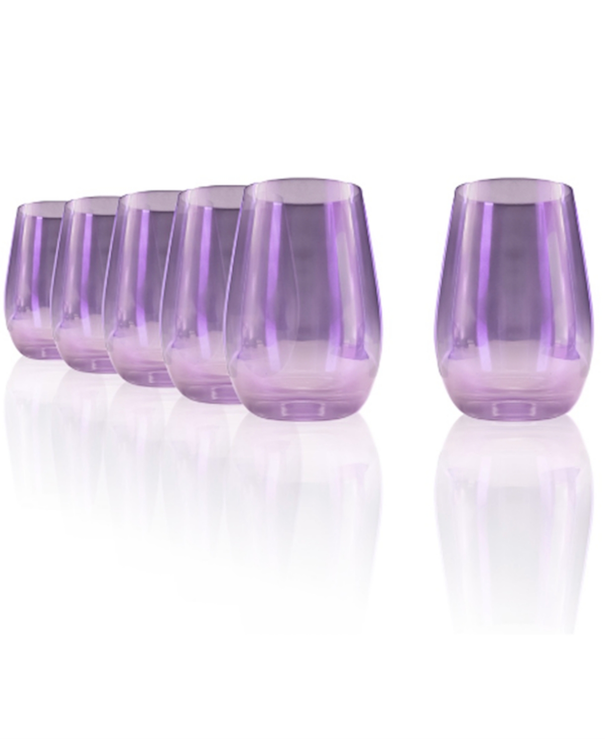 Stolzle Lausitz Mirrors Violet Tumblers, Set Of 6 In Violet