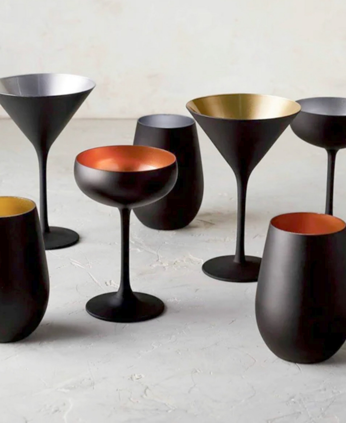 Stolzle Lausitz Olympia Tumblers, Set Of 2 In Black With Gold