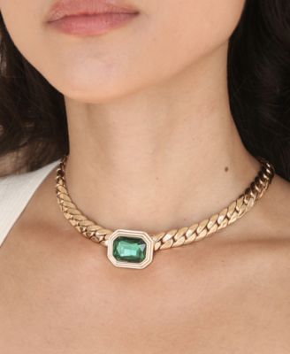 Deco Crystal Statement Cuban Chain Necklace