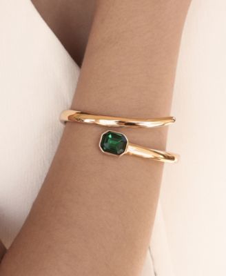 Emerald Deco Wrap Cuff Bracelet