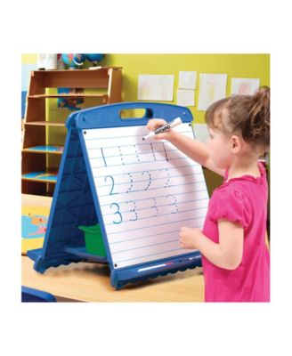 Tabletop Easel with Dry Erase Boards, Pocket Chart, and Storage Tubs